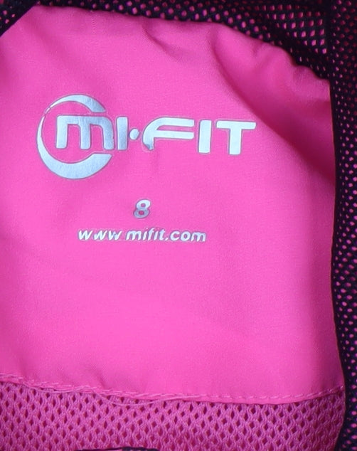 Mi-Fit Women's Pink Reflective Lightweight Windbreaker Jacket Size 8