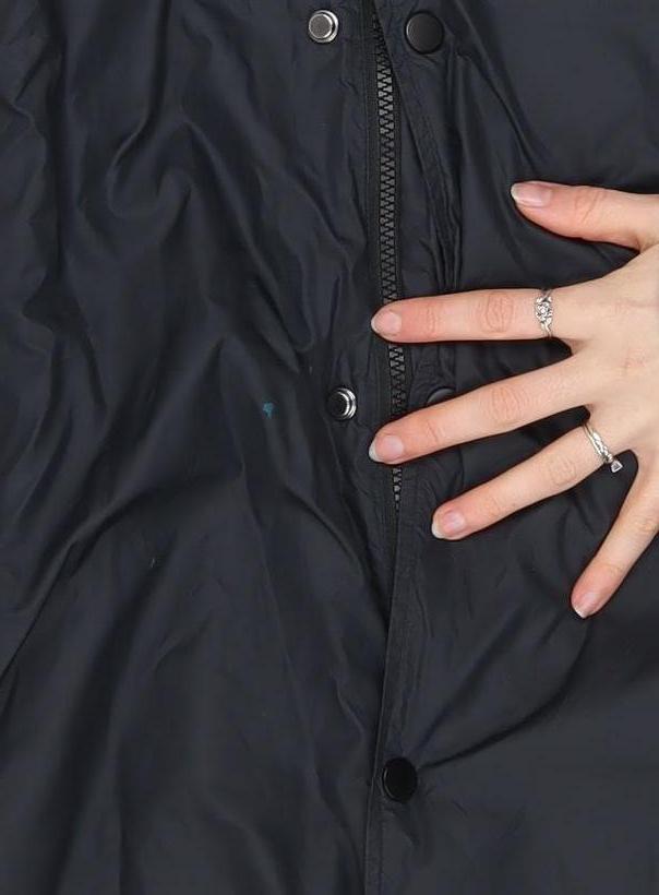 Nike Men's Black Long Hooded Waterproof Rain Coat L