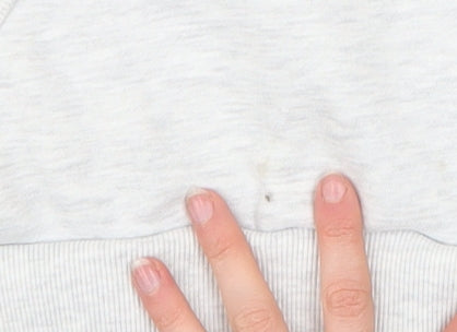 Superdry Mens Grey Pullover Hoodie L Logo Print Fleece Sweatshirt