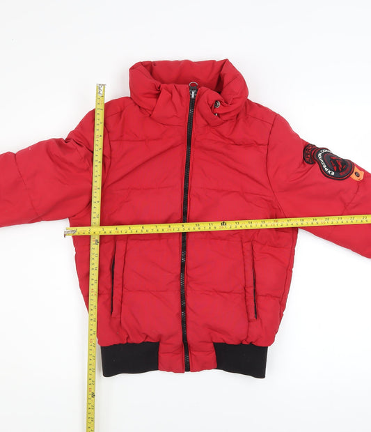Superdry Women's Red Everest Puffer Jacket Size 6 Winter Coat