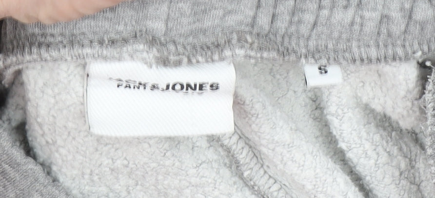 Additional view of Jack & Jones men’s grey fleece sweatpants small regular fit tracksuit bottoms