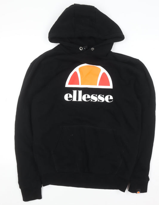 Ellesse Men’s Black Pullover Hoodie S Logo Fleece Sweatshirt
