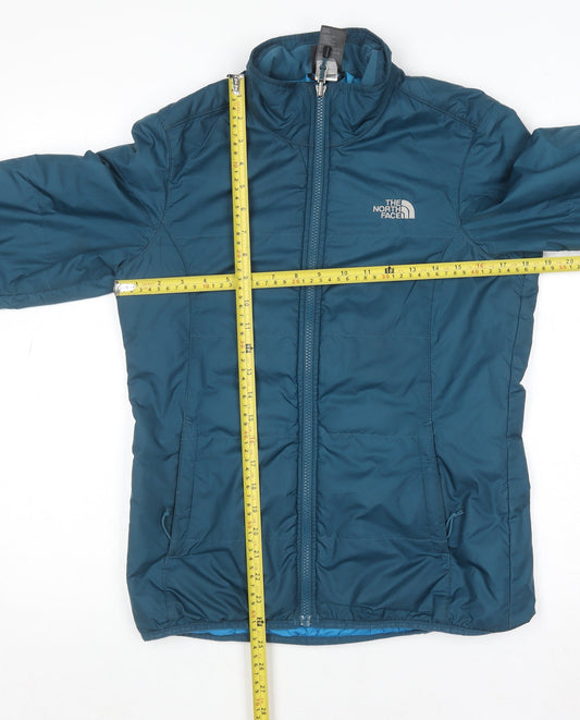The North Face Women's Blue Mid-Length Insulated Puffer Jacket Size S