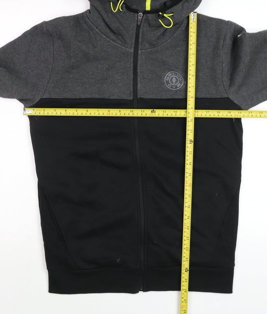 Gold's Gym Men's Grey Black Hooded Full Zip Jacket Size S