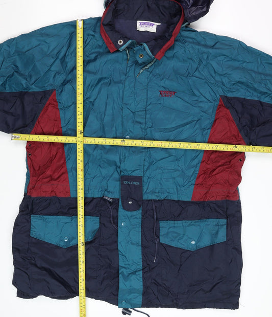 Target Dry Men’s Blue Red Waterproof Hooded Rain Coat XL Vintage Outdoor Jacket