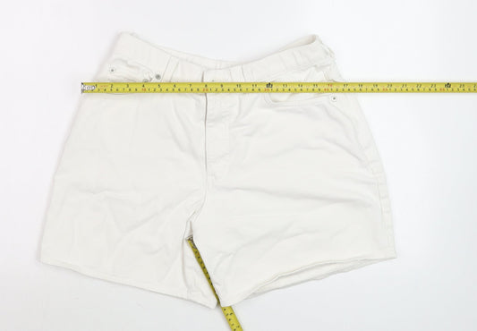 Marks and Spencer Women’s White Chino Shorts Size 14 Cotton Stretch