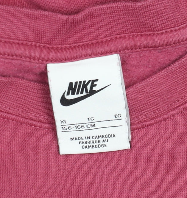 Nike Womens Pink Crew Neck Pullover Sweatshirt XL Relaxed Fit