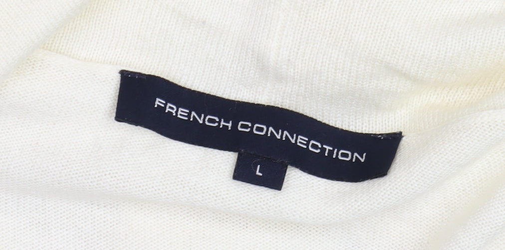 Additional view of French Connection Women’s Ivory Long Sleeve Open Knit Cardigan L