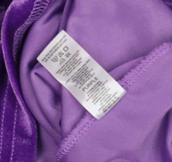 Gallery Women’s Purple Velvet Cowl Neck Sleeveless Top Size L