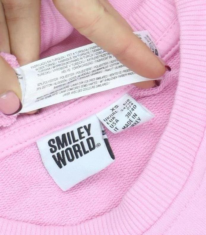 Smiley World Womens Pink XS Sweatshirt & Shorts Set Casual Loungewear