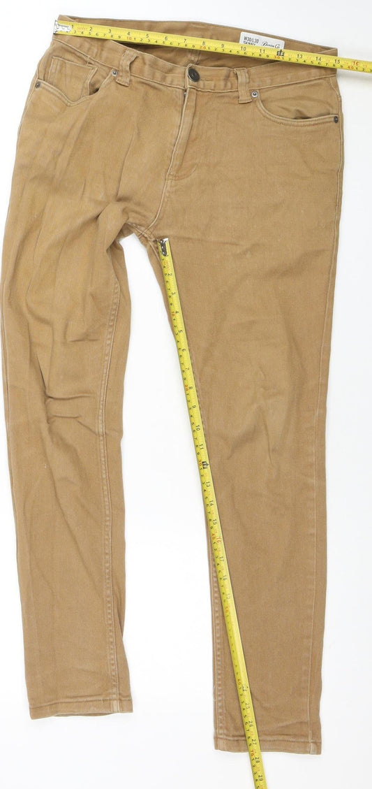Denim Co. Men's Beige Skinny Jeans W30 L30 Cotton Stretch