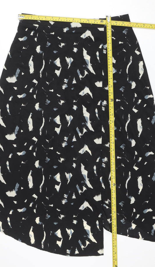 AX Paris Women Black Geometric A-Line Knee Length Skirt Size 12