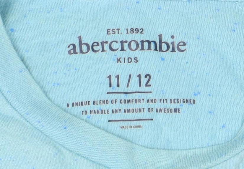 Abercrombie & Fitch Boys Blue Graphic T-Shirt 11-12 Years Short Sleeve Casual