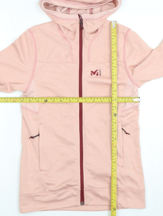Millet Women Pink Full Zip Hooded Sweatshirt Size 8 Polyester