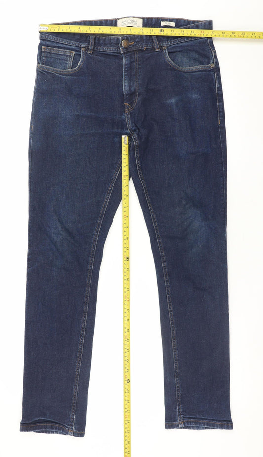 ASW85 Denim Men's Blue Slim Fit Straight Jeans 34R