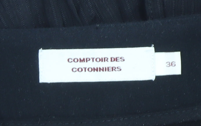 Comptoir Des Cotonniers Womens Black Knee Length A-Line Skirt Size 8