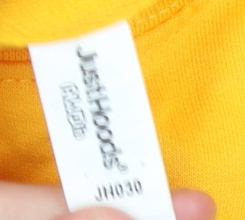 Additional view of JustHoods Men's Yellow Focus Gym Crew Neck Sweatshirt, size S