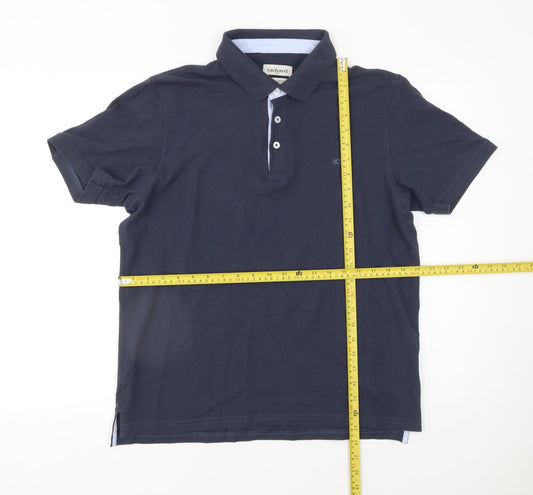 Cacharel Men Blue Premium Cotton Regular Fit Polo Shirt L