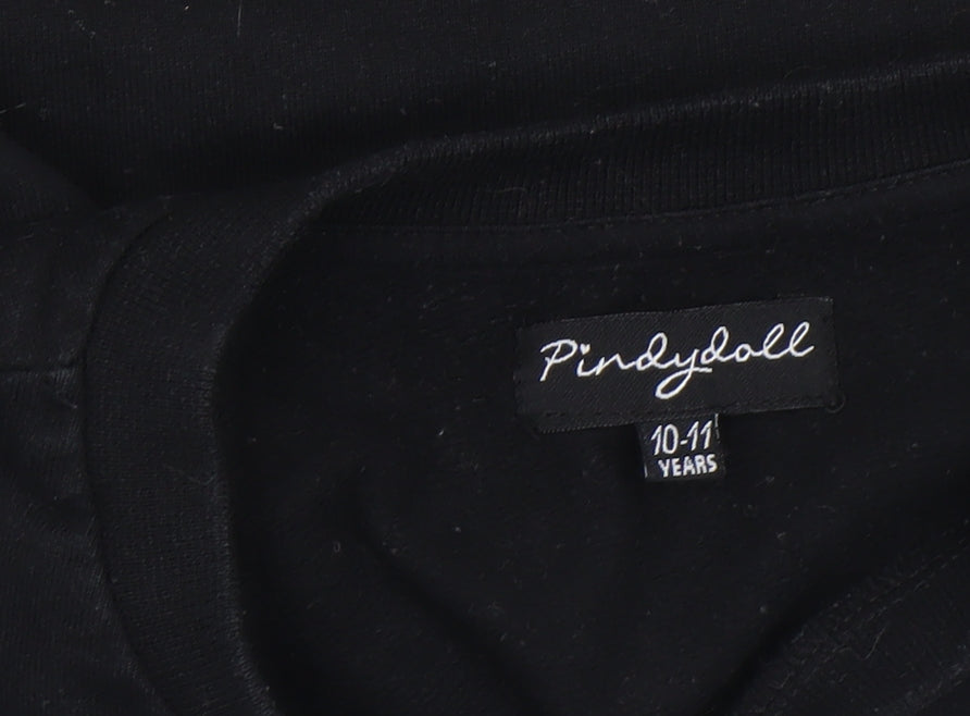 Additional view of Pindydoll girls’ black logo pullover sweatshirt 10-11 years
