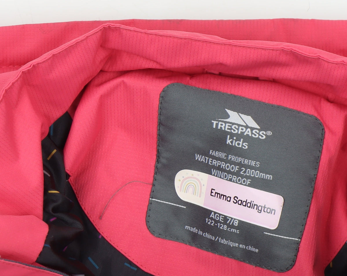 Additional view of Trespass girls’ pink waterproof puffer jacket 7-8 years winter coat