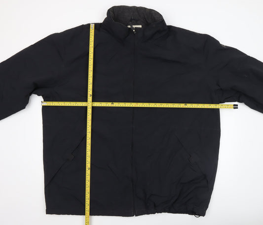 Cherokee Men Black 2XL Windbreaker Jacket Full Zip Nylon Lined