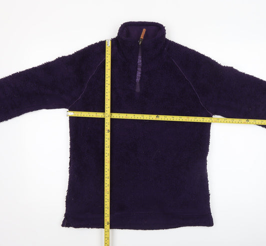 Fat Face Women's Purple Fleece 1/2 Zip Pullover Sweatshirt Size 10