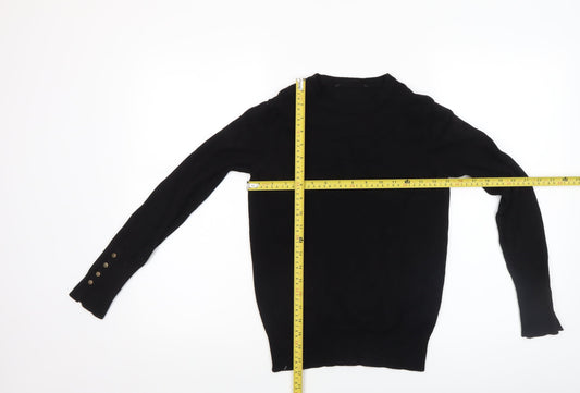 Richmond Women's Black Wool Crew Neck Long Sleeve Pullover Jumper Size S