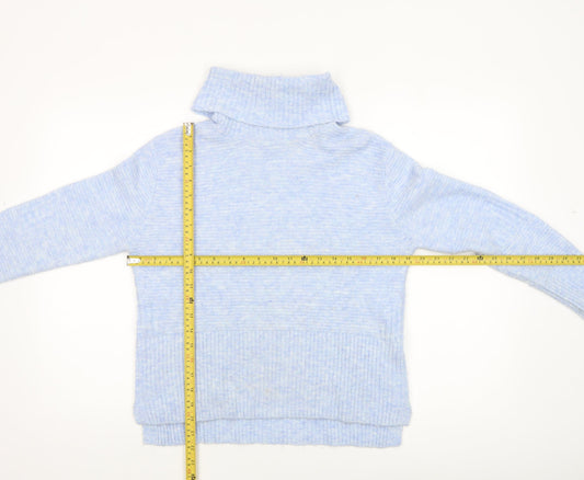 Miss Selfridge Women’s Blue Roll Neck Chunky Knit Jumper Size 8