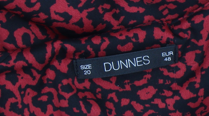 Additional view of Dunnes Women Red Animal Print Button Front Shirt Dress, size 20