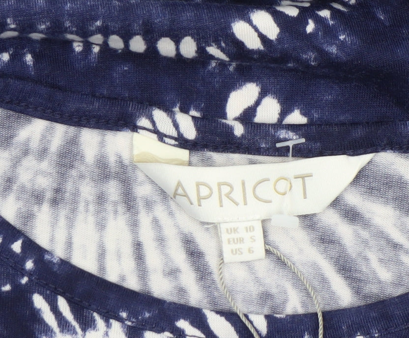 Apricot Women Blue Tie Dye T-Shirt Dress Size 10 Short Sleeve