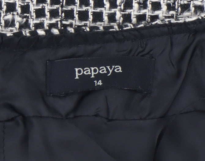 Additional view of Papaya women’s black check tweed pencil skirt, size UK 14