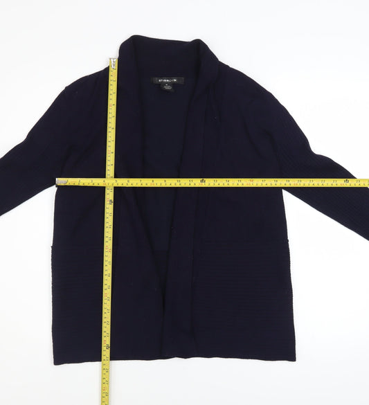 89th & Madison Women's Blue Knit Cardigan Size M Long Sleeve Open Front