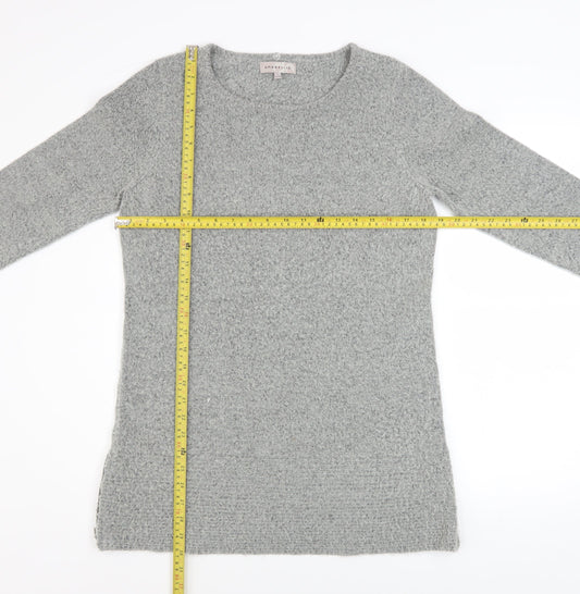 Amaryllis Women's Grey Long Sleeve Pullover Knit Jumper Size L