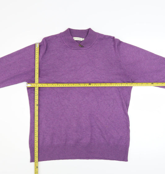 Micha Women’s Purple Mock Neck Knit Jumper XL Viscose Blend