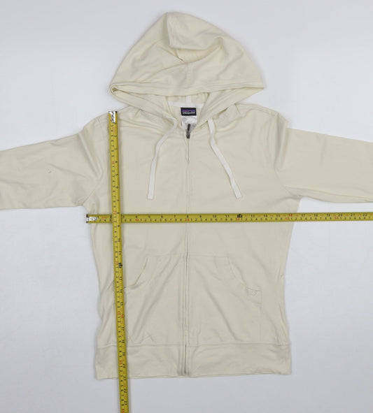 Patagonia Women's Ivory Full Zip Hoodie Size S Organic Cotton Blend