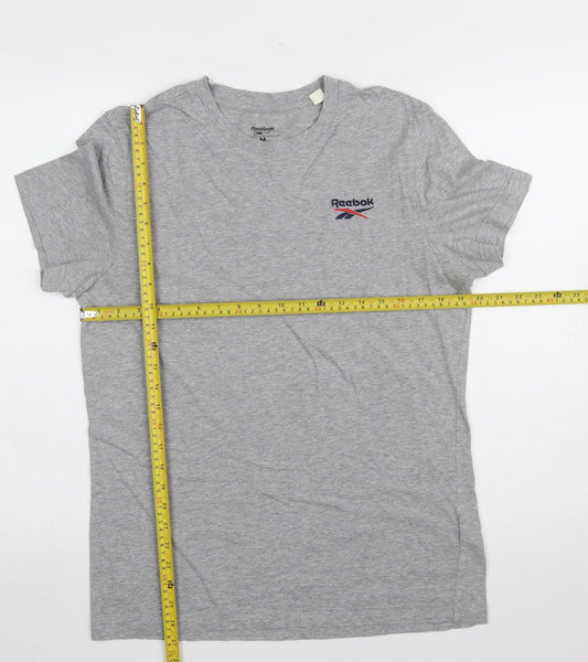 Reebok Men's Grey Crew Neck Short Sleeve Cotton T-Shirt M