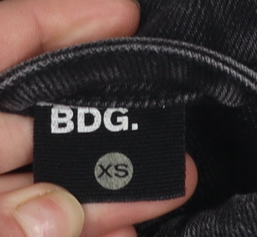 Additional view of BDG women’s black distressed denim jacket xs grunge style