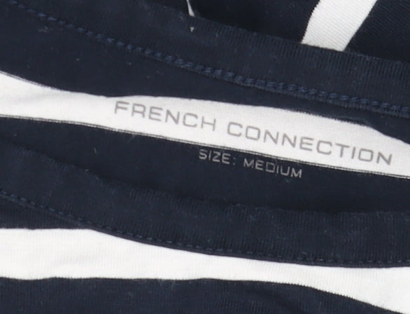 Additional view of French Connection Women's Blue Striped Long Sleeve Cotton T-Shirt, size M