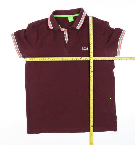 Hugo Boss Men's Brown Regular Fit Cotton Polo T-Shirt Size M