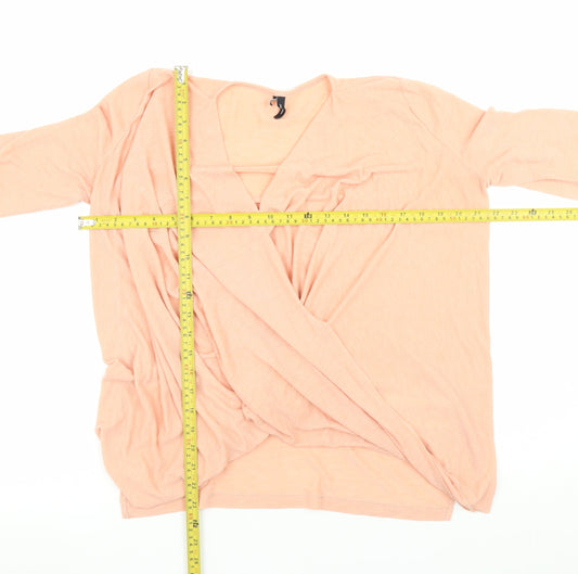 Vero Moda Women’s Pink Wrap V-Neck Long Sleeve Jumper Size S