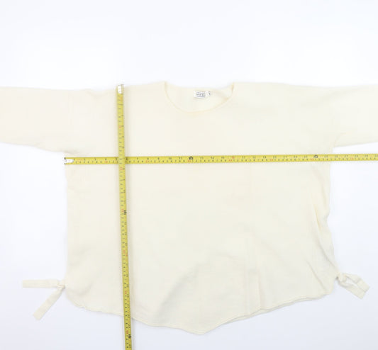 Masai Women Ivory Merino Wool Relaxed Fit Pullover Jumper Size S