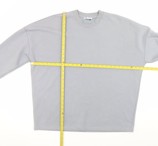 Zara Women Grey Crew Neck Pullover Sweatshirt Size M