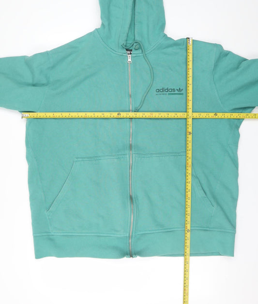 Adidas Men’s Green Full Zip Hoodie 2XL Regular Fit Sportswear