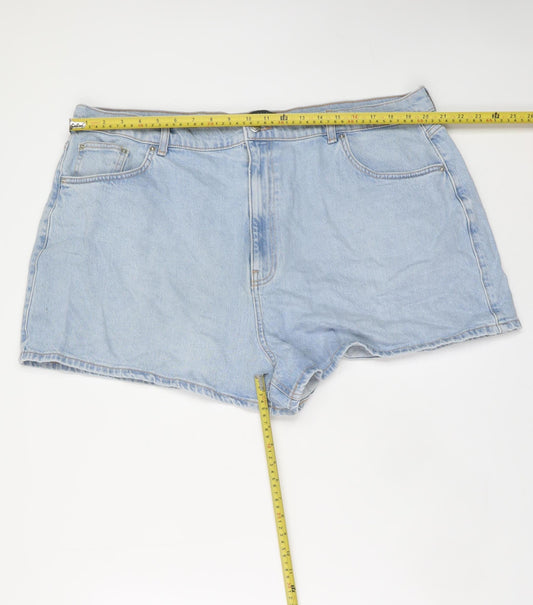 ASOS DESIGN Women Blue Size 22 Curve High Rise Mom Denim Shorts