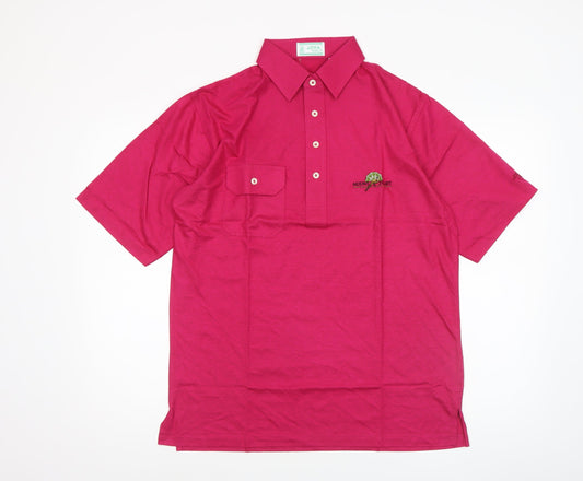 Joya Golf Men's Pink Cotton Polyester Short Sleeve Polo Shirt M