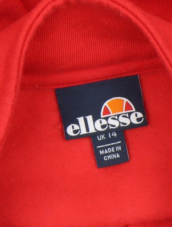 Additional view of Ellesse Women's Red 1/4 Zip Pullover Sweatshirt UK 14
