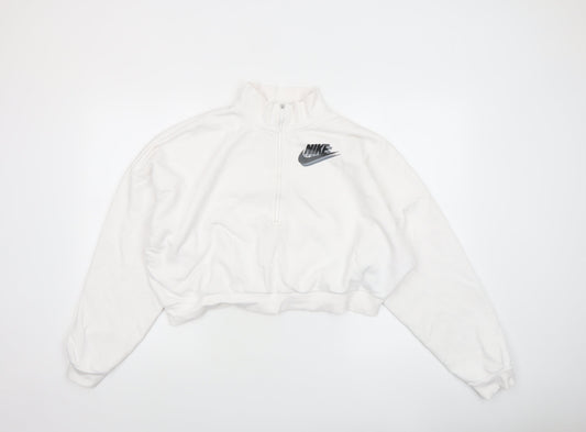 Nike Women’s White XL 1/2 Zip Loose Fit Sweatshirt