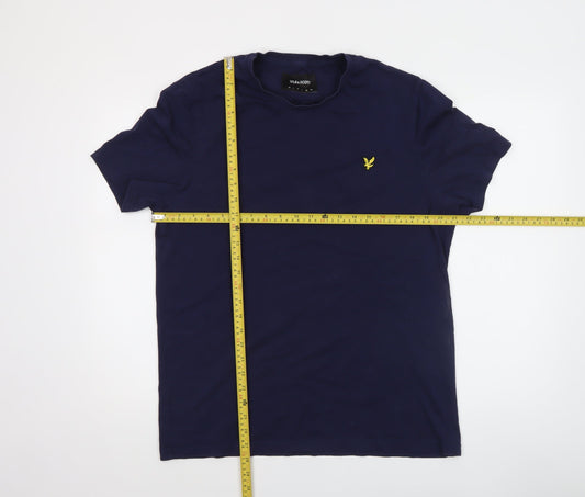 Lyle & Scott Men's Navy Blue Short Sleeve Organic Cotton Crew Neck T-Shirt Size L