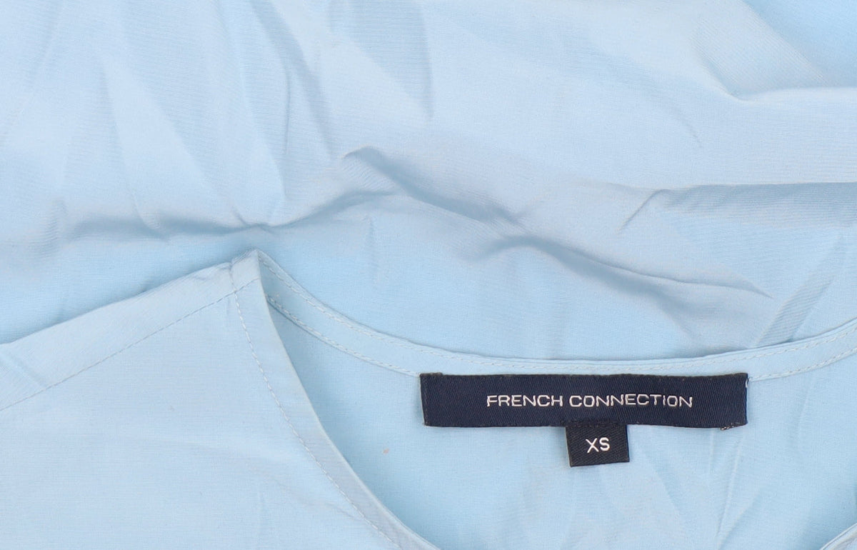 Additional view of French Connection Women's Blue Button-Up Short Sleeve Blouse XS