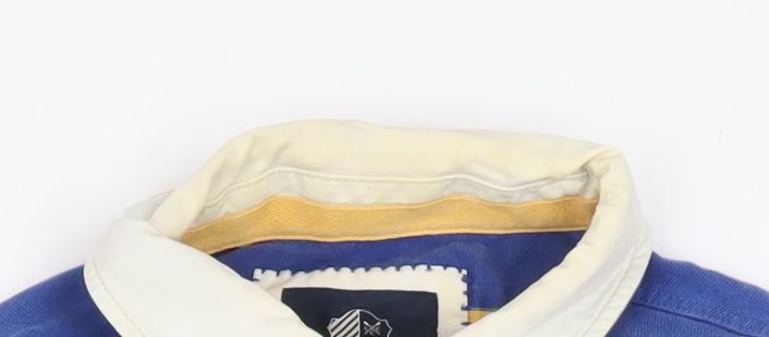 Crew Clothing Co. Men's Blue Striped Rugby Sweatshirt Medium